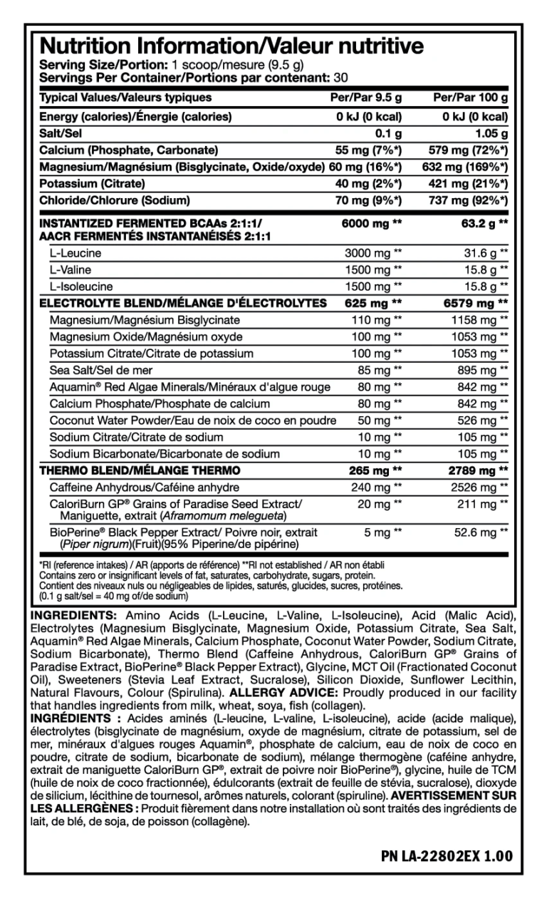 Mutant BCAAs THERMO 285g CONTIENE CAFEÍNA NutriSport